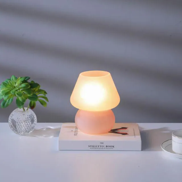 Modern Simplicity Glass Mushroom 1-Light Table Lamp For Bedroom