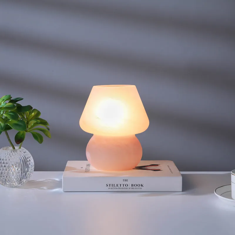 Modern Simplicity Glass Mushroom 1-Light Table Lamp For Bedroom