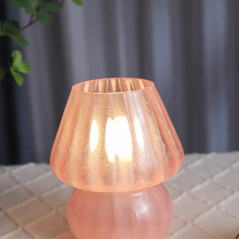 Modern Simplicity Glass Mushroom 1-Light Table Lamp For Bedroom