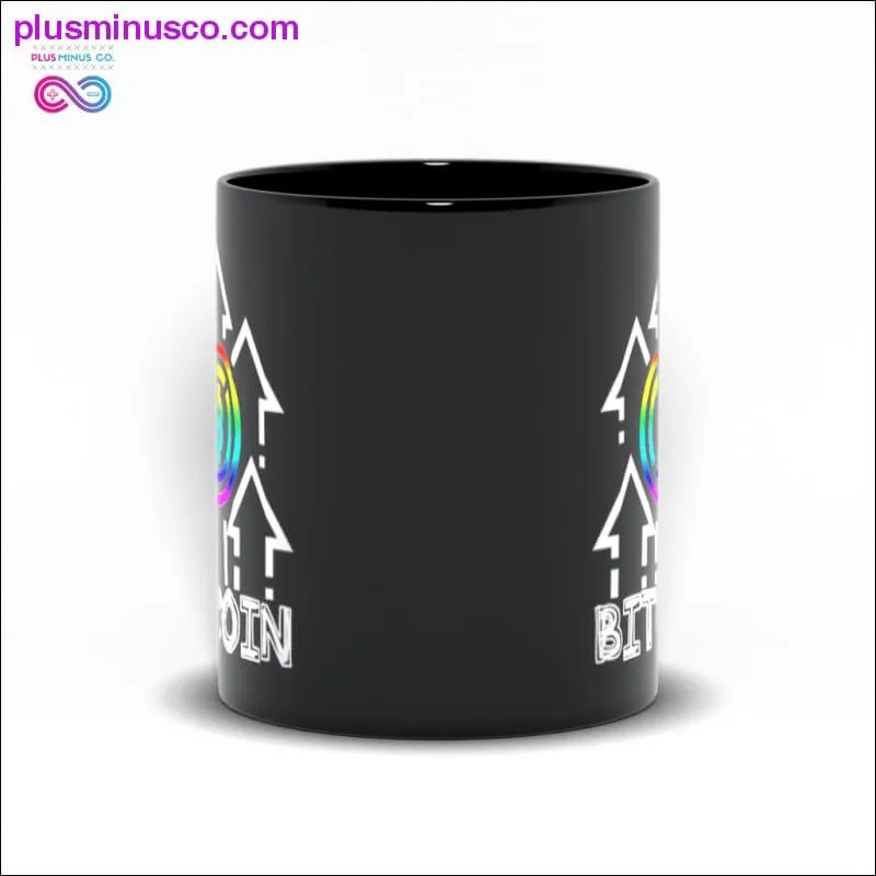 Multicolor Bitcoin Black Mugs