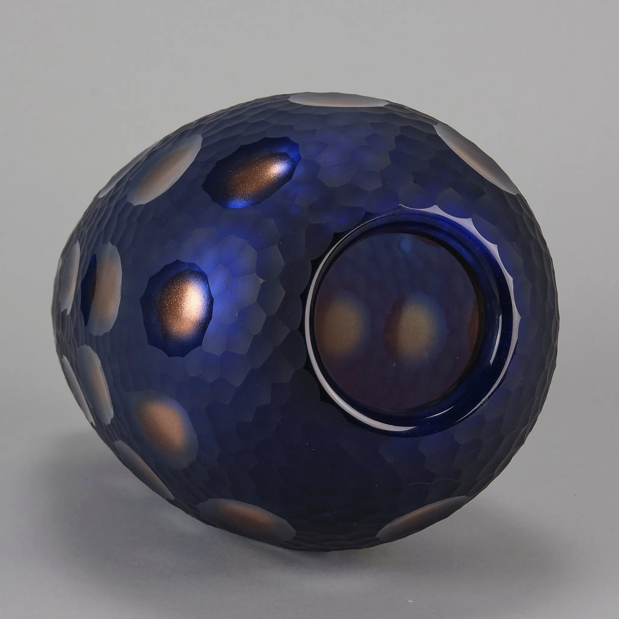 Murano "Blue and Bronze Vase" by Vittorio Ferro