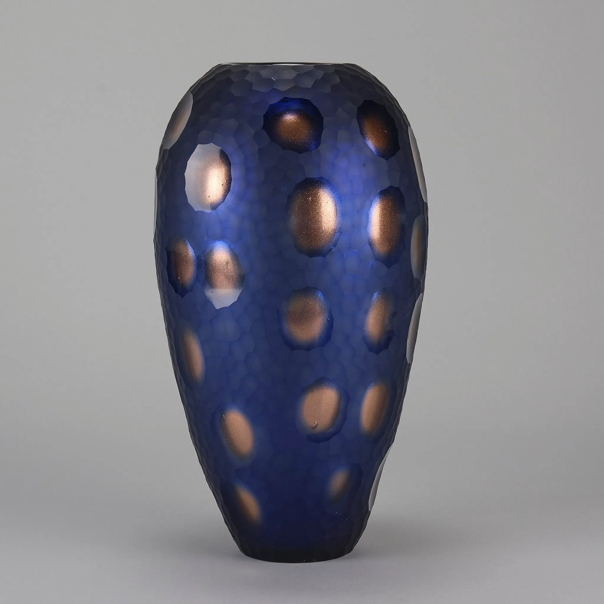 Murano "Blue and Bronze Vase" by Vittorio Ferro