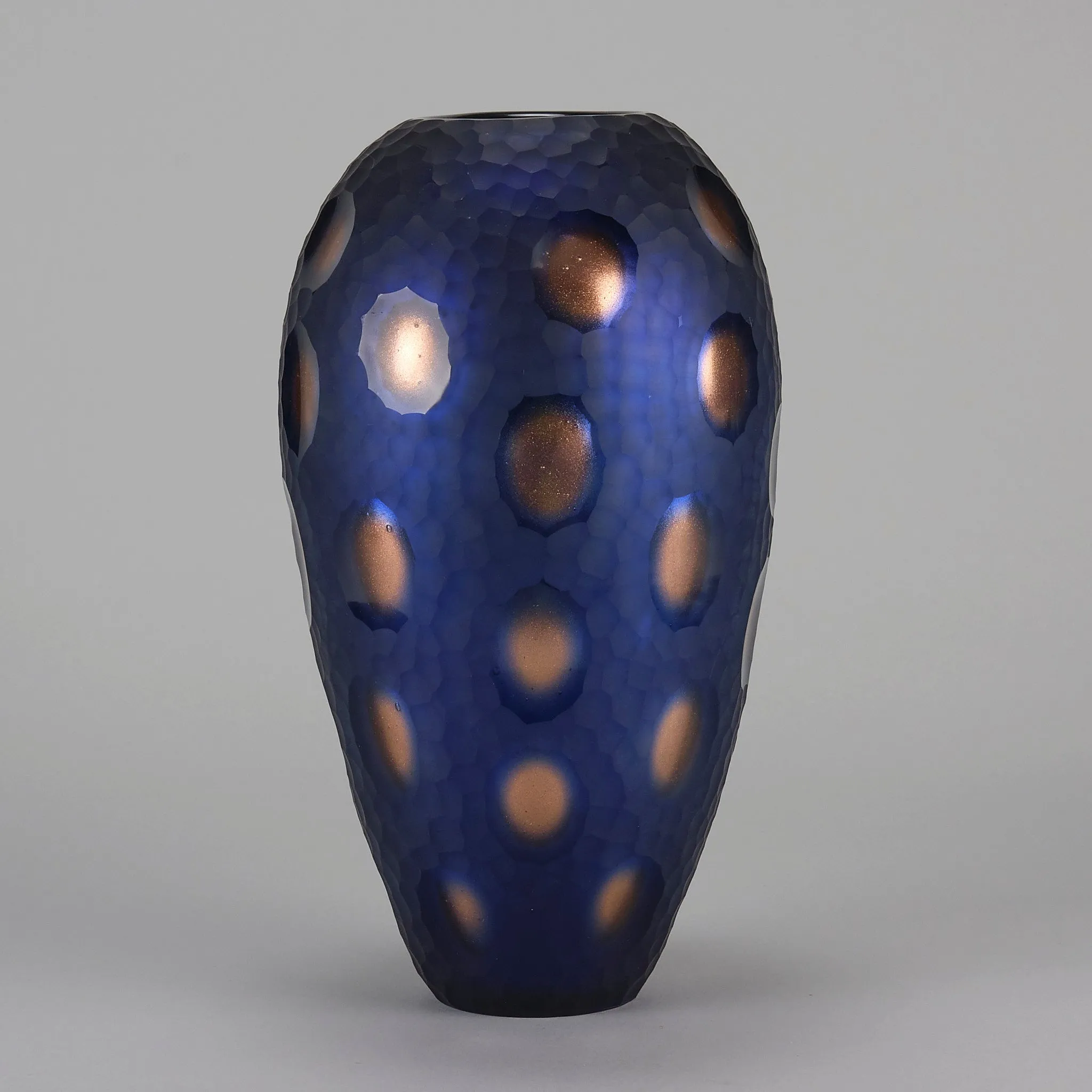 Murano "Blue and Bronze Vase" by Vittorio Ferro