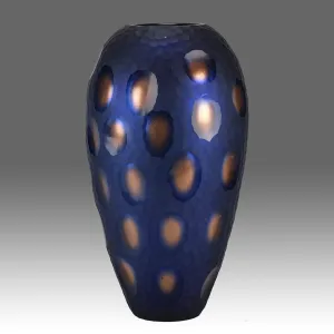 Murano "Blue and Bronze Vase" by Vittorio Ferro