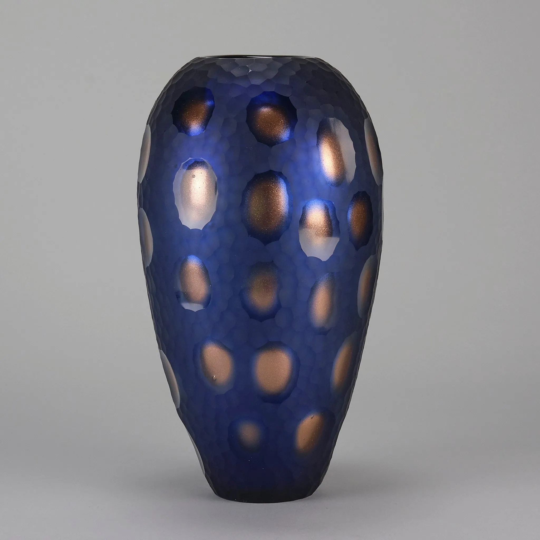 Murano "Blue and Bronze Vase" by Vittorio Ferro