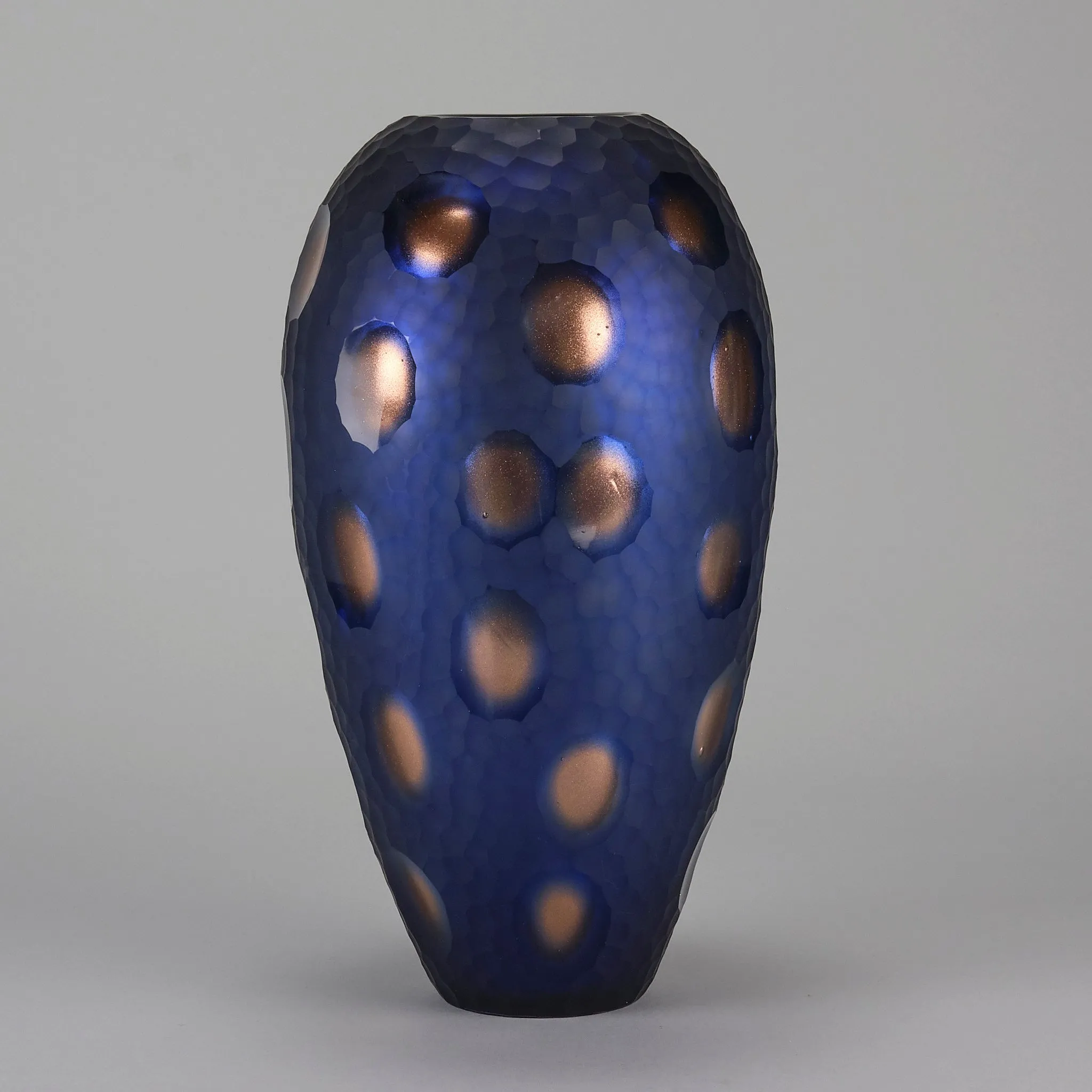Murano "Blue and Bronze Vase" by Vittorio Ferro