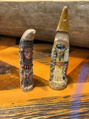 Native American Carved Faux Horn