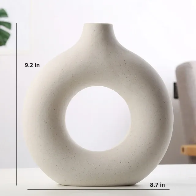 Pano White or Black Ceramic Vase - Set of 2