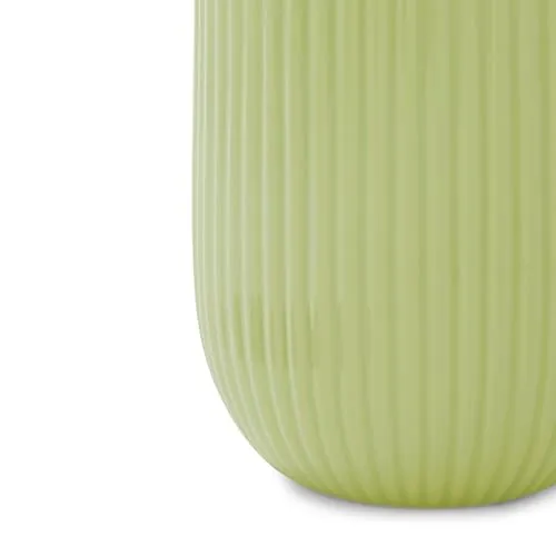 Pure Home   Living Light Green Ribbed Ceramic Vase - Large