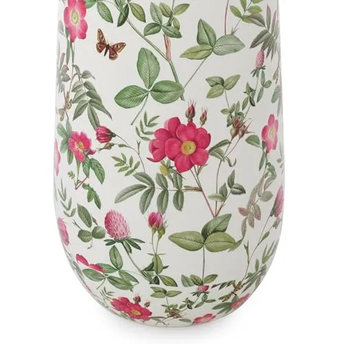 Pure Home   Living White Floral Print Ceramic Vase - Large