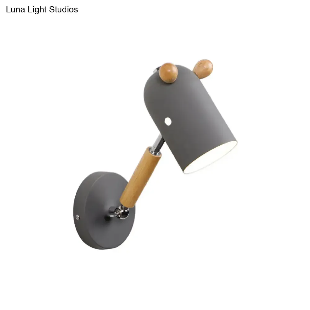 Rotatable Metal and Wood Trojan Wall Light - Nordic Style Lamp for Porch Hallway