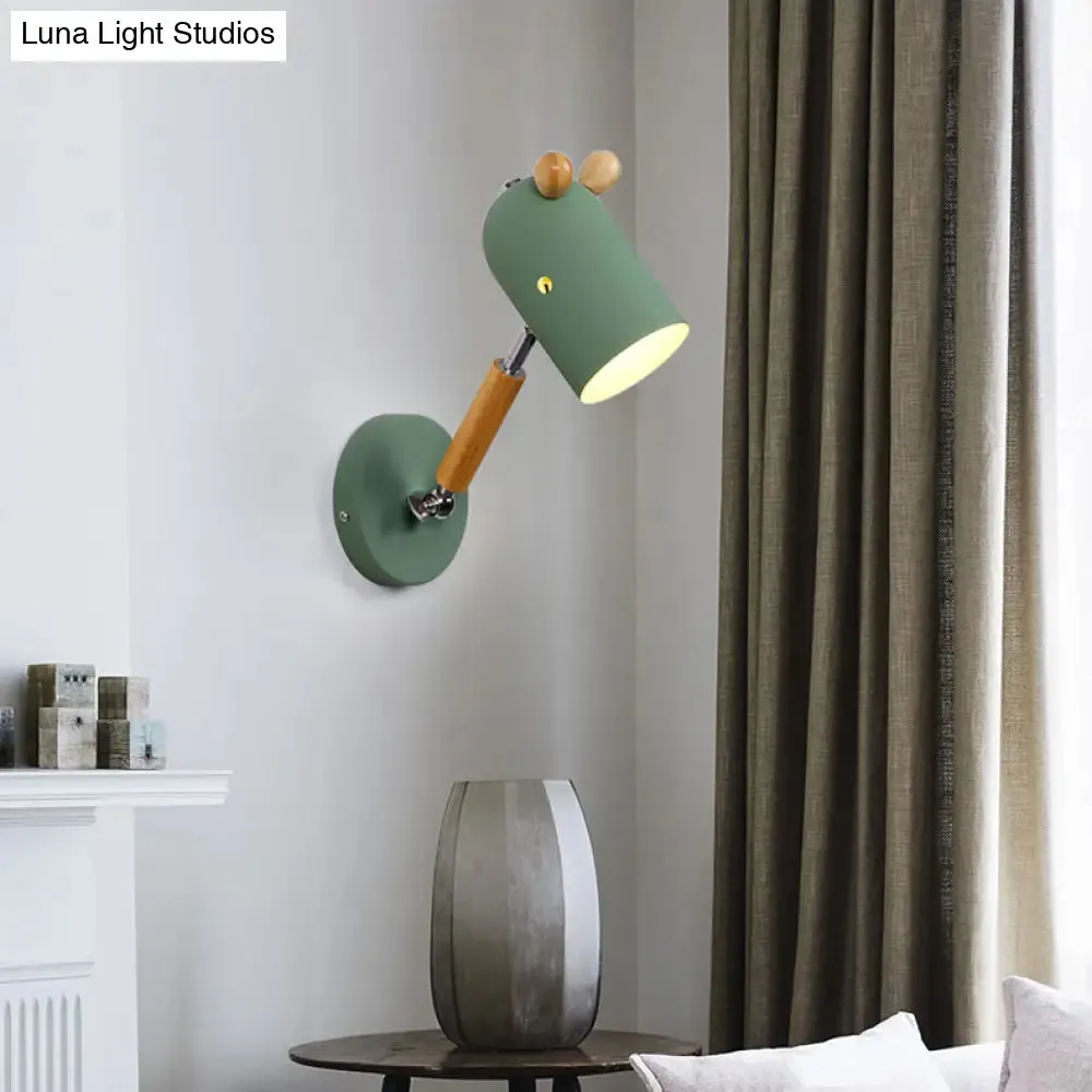 Rotatable Metal and Wood Trojan Wall Light - Nordic Style Lamp for Porch Hallway