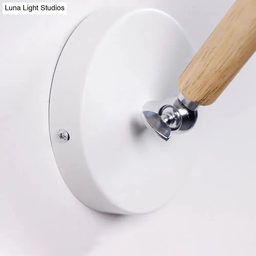 Rotatable Metal and Wood Trojan Wall Light - Nordic Style Lamp for Porch Hallway
