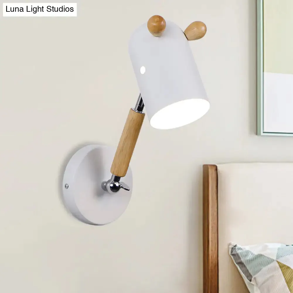Rotatable Metal and Wood Trojan Wall Light - Nordic Style Lamp for Porch Hallway