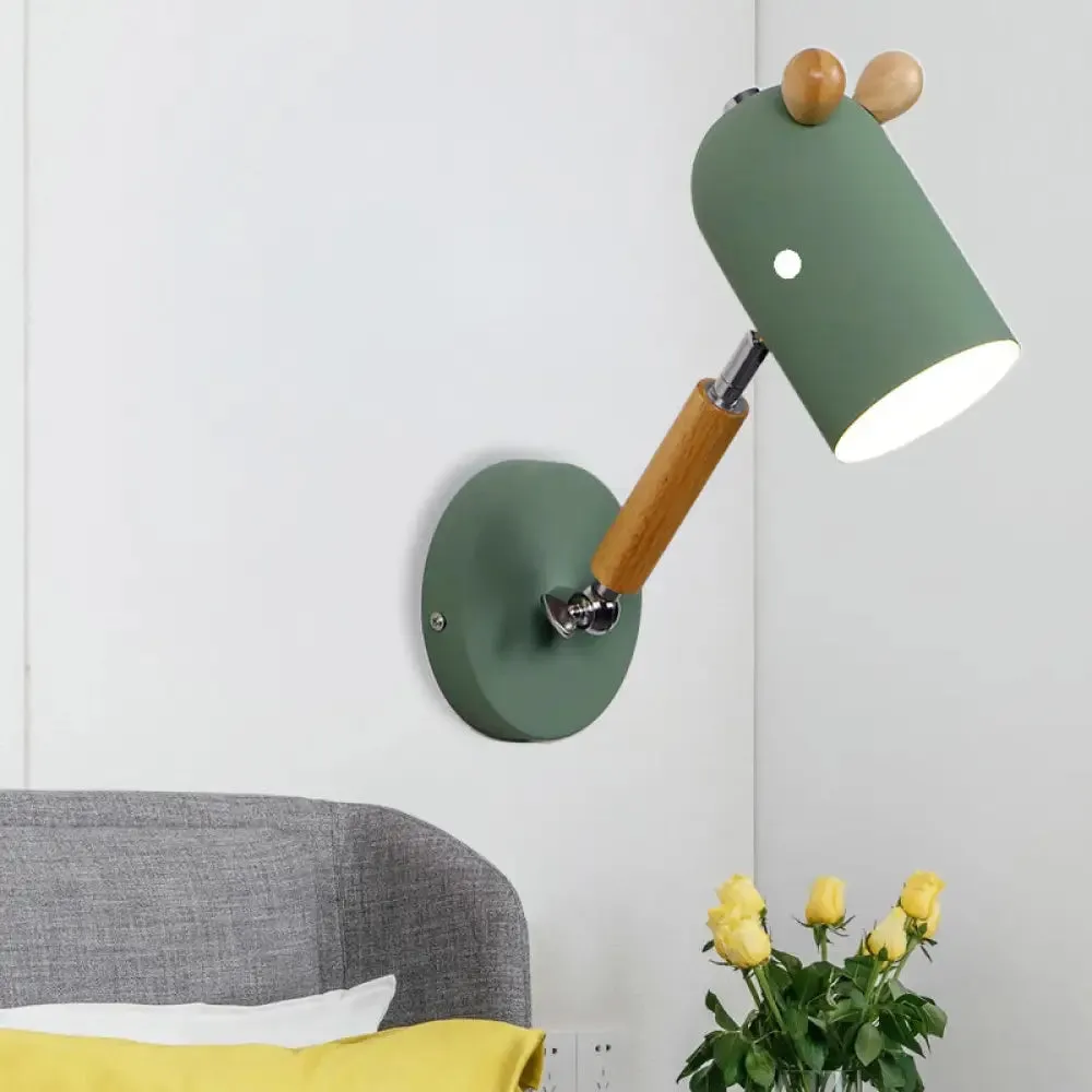 Rotatable Metal and Wood Trojan Wall Light - Nordic Style Lamp for Porch Hallway
