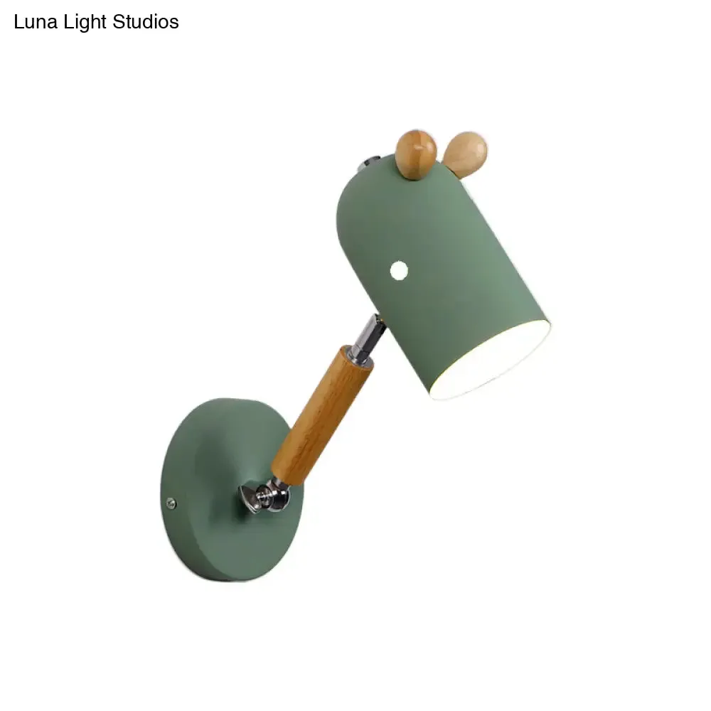 Rotatable Metal and Wood Trojan Wall Light - Nordic Style Lamp for Porch Hallway