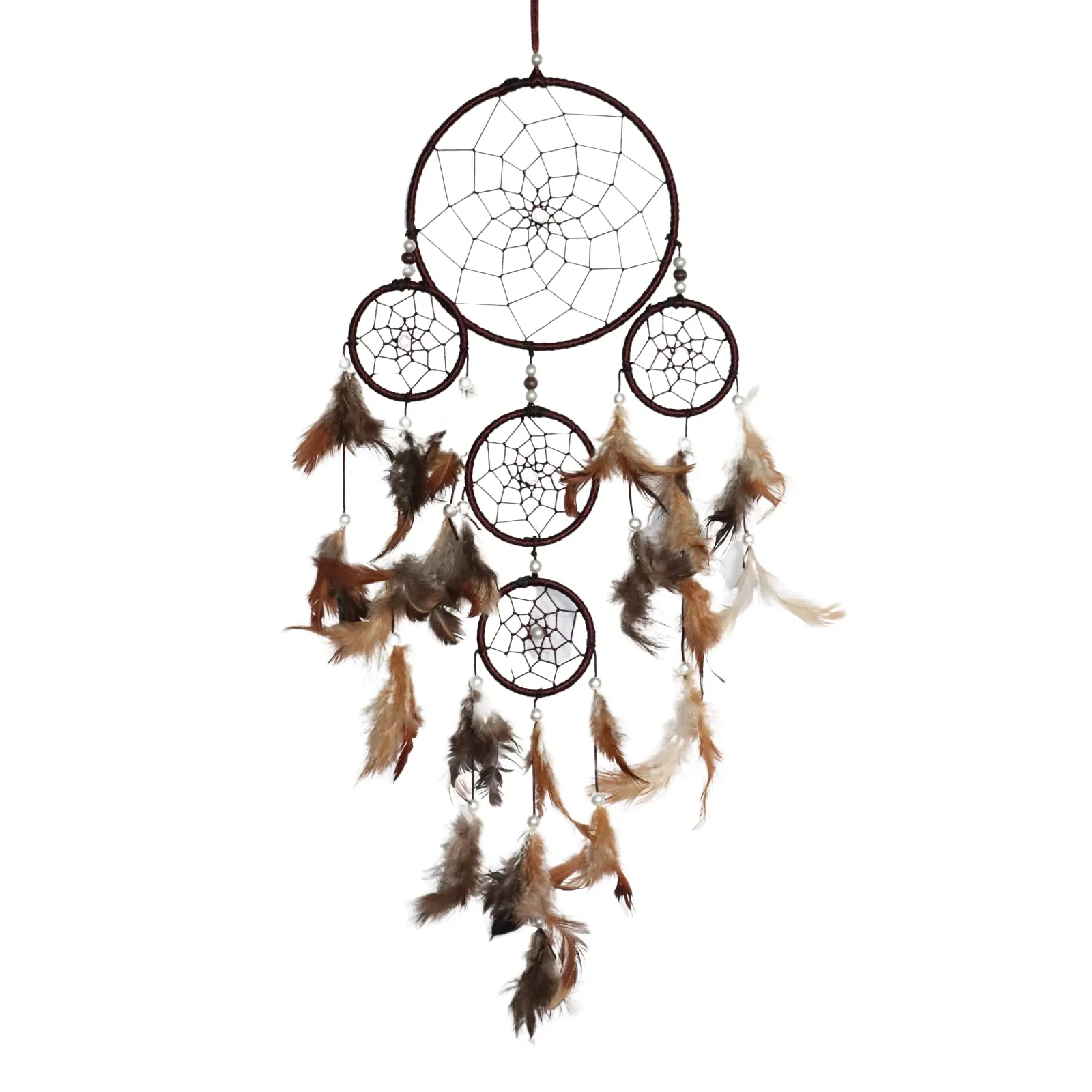 RPH Handicrafts Dream Catcher for Bedroom, Home Decor Wall Hanging 65x16cm (Natural B)