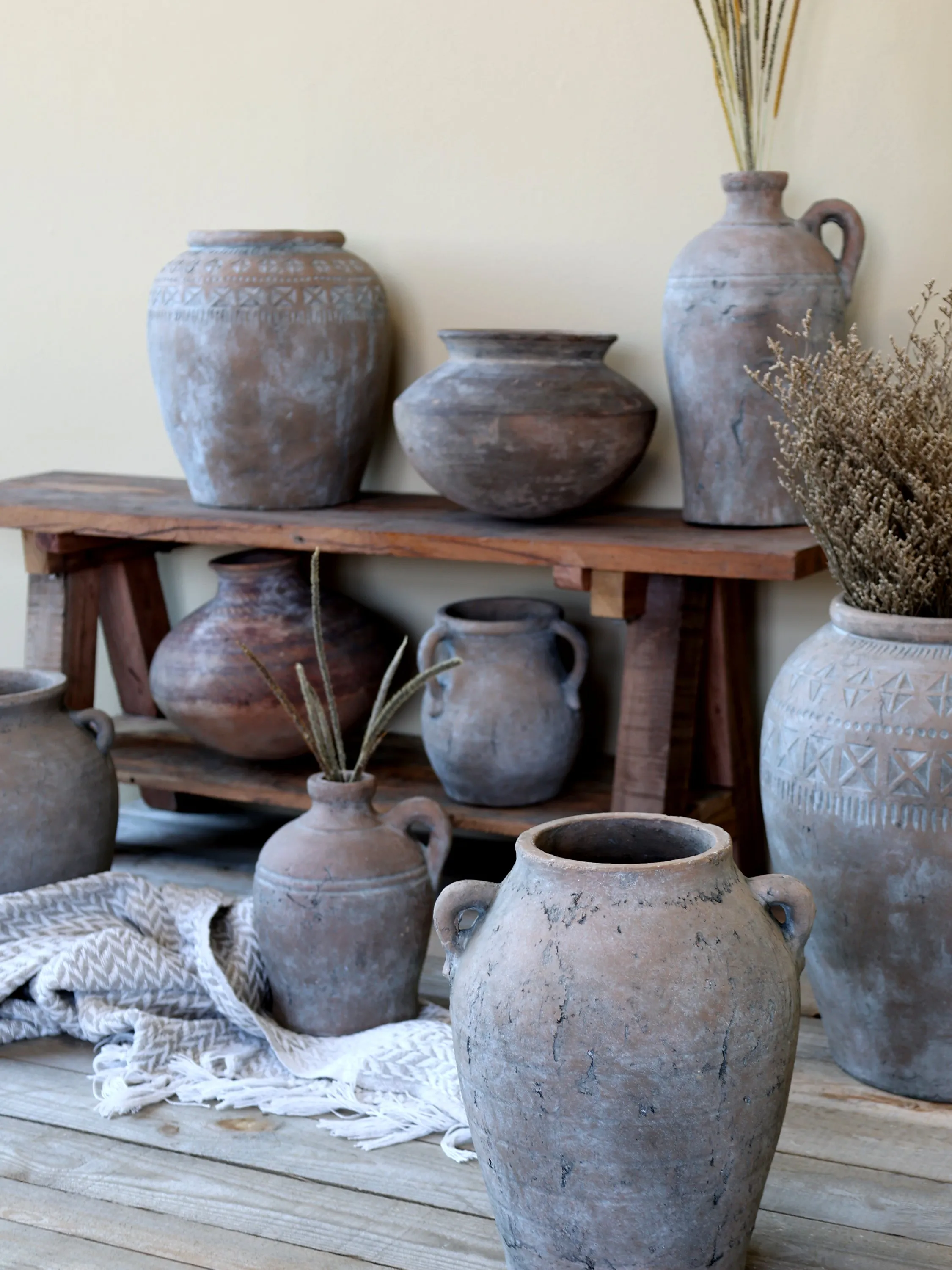 Scandi Terracotta Bottle/ Jug with Handles( two sizes)