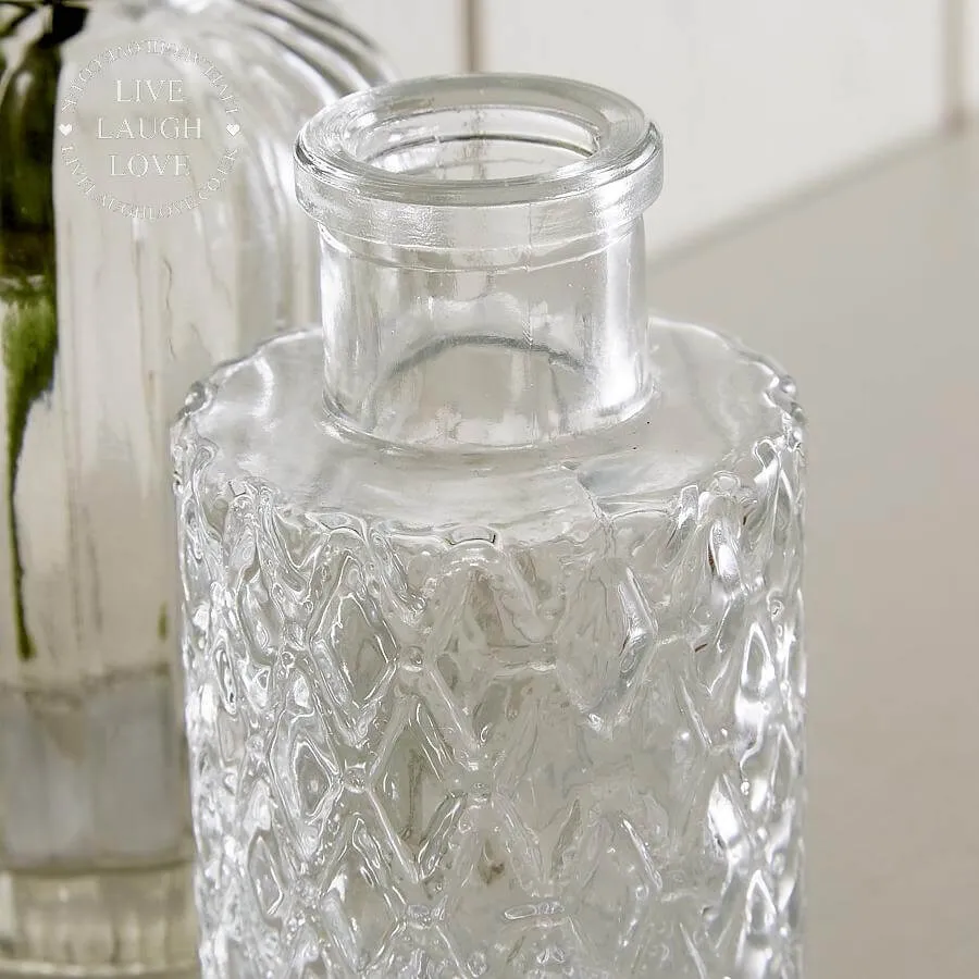 Set of 3 Clear Vintage Glass Vases