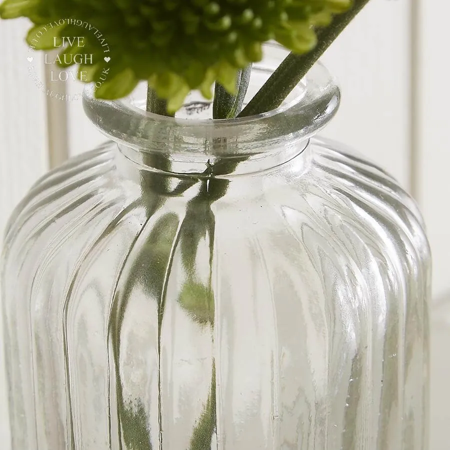 Set of 3 Clear Vintage Glass Vases