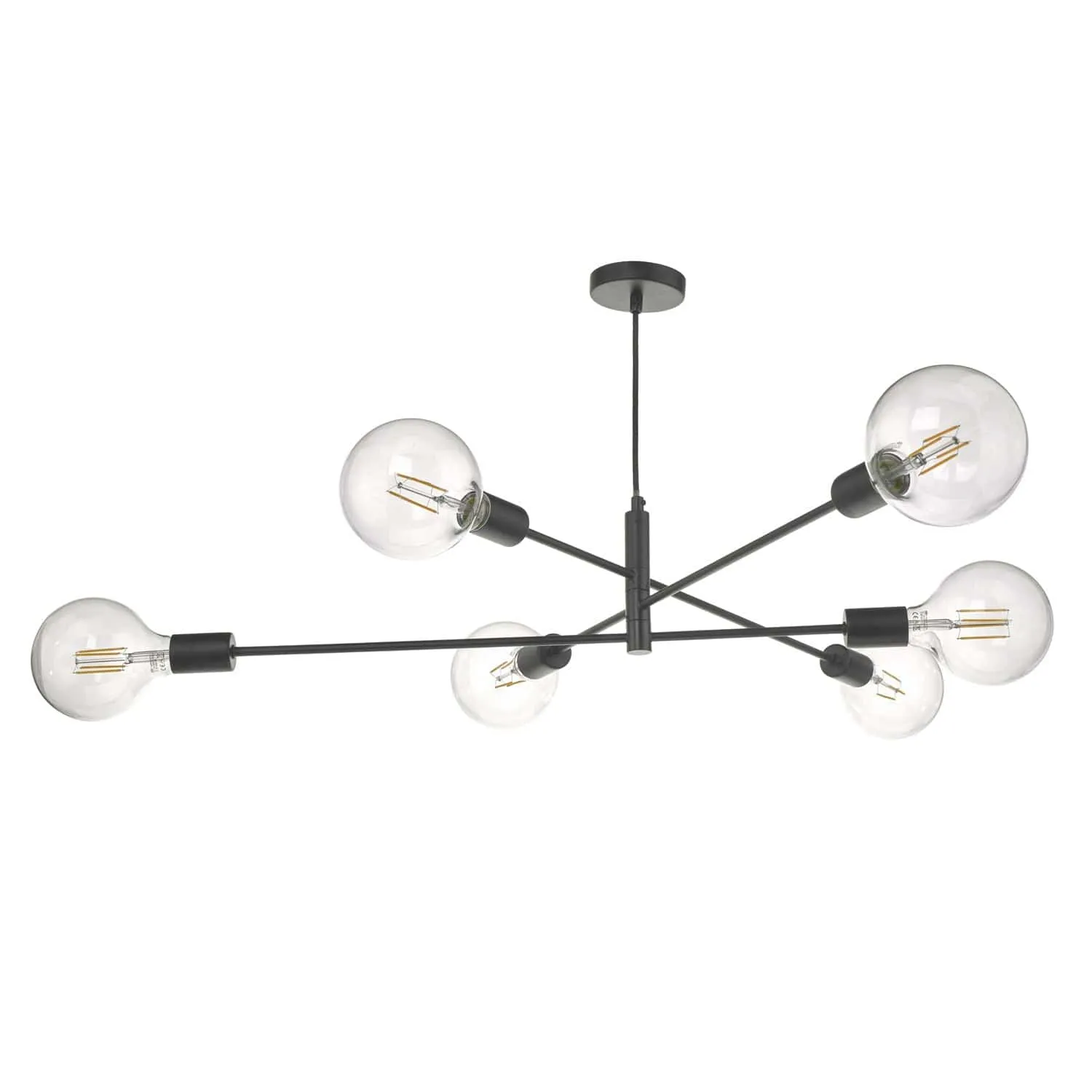 Seville 6 Light Matt Black Ceiling Pendant Ceiling Light