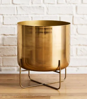 Spun Metal Standing Planter - Low