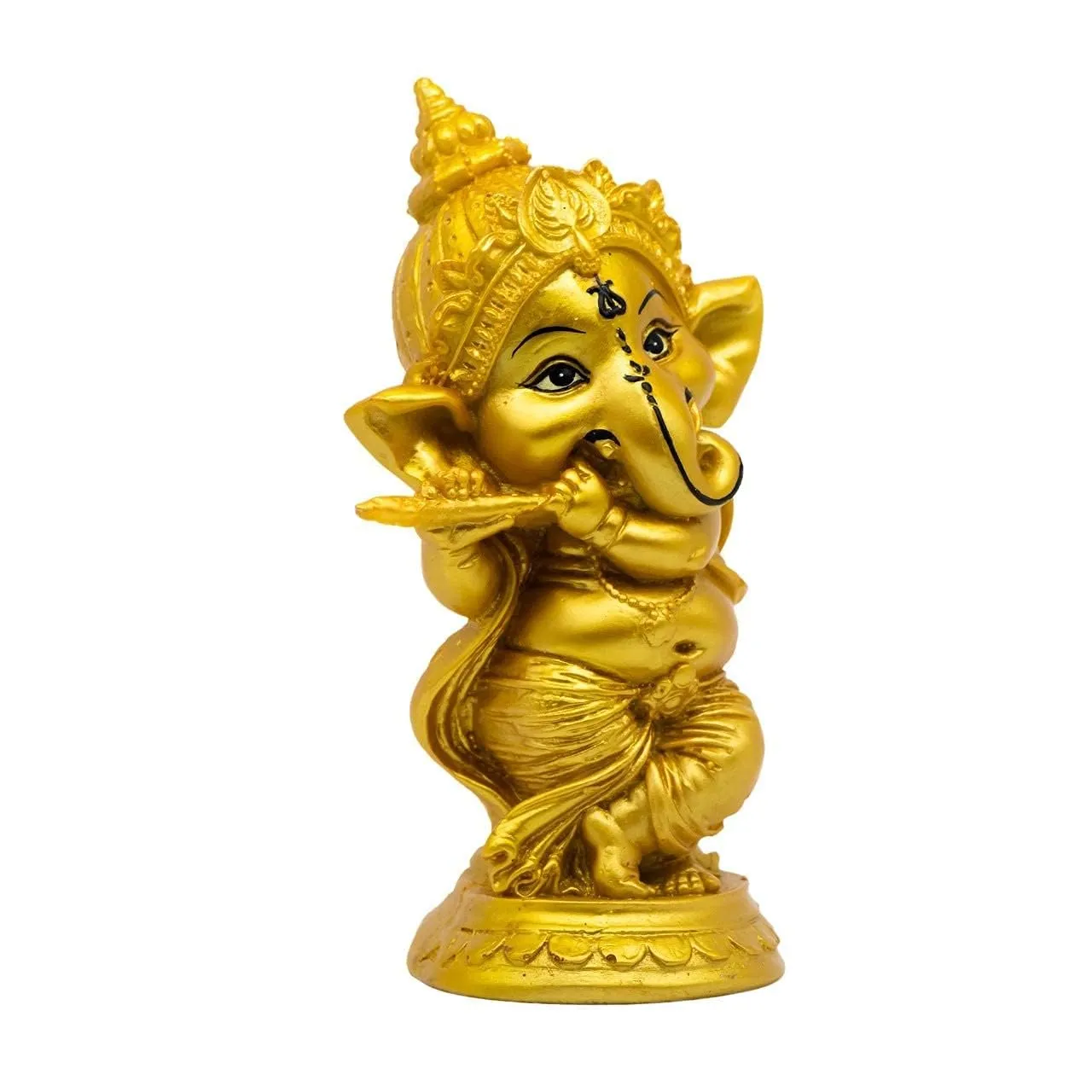 SR Decor Ganesha Statues for Car Dash Board, Pooja & Gift, Ganesha Murti, Idol, Lord Lord Ganesha for Home & Office Decor (Gold Ganesha)
