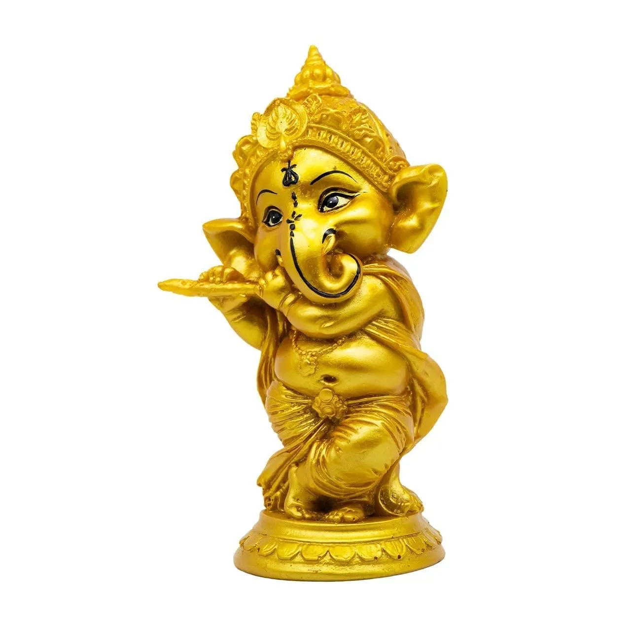 SR Decor Ganesha Statues for Car Dash Board, Pooja & Gift, Ganesha Murti, Idol, Lord Lord Ganesha for Home & Office Decor (Gold Ganesha)