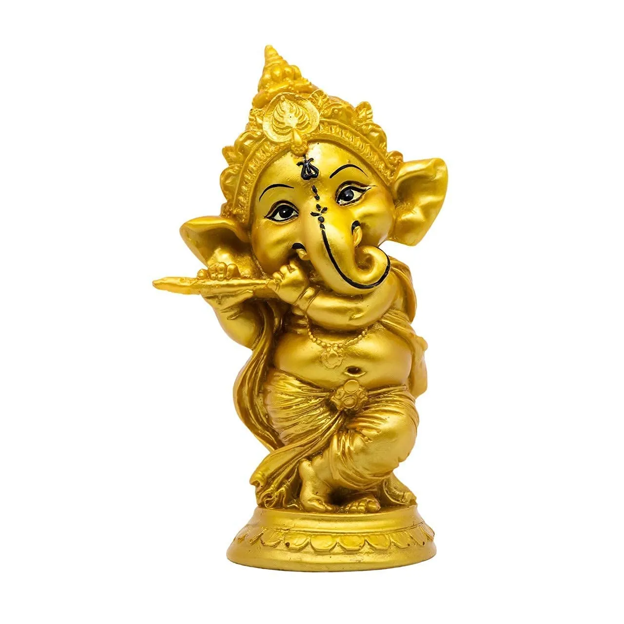 SR Decor Ganesha Statues for Car Dash Board, Pooja & Gift, Ganesha Murti, Idol, Lord Lord Ganesha for Home & Office Decor (Gold Ganesha)