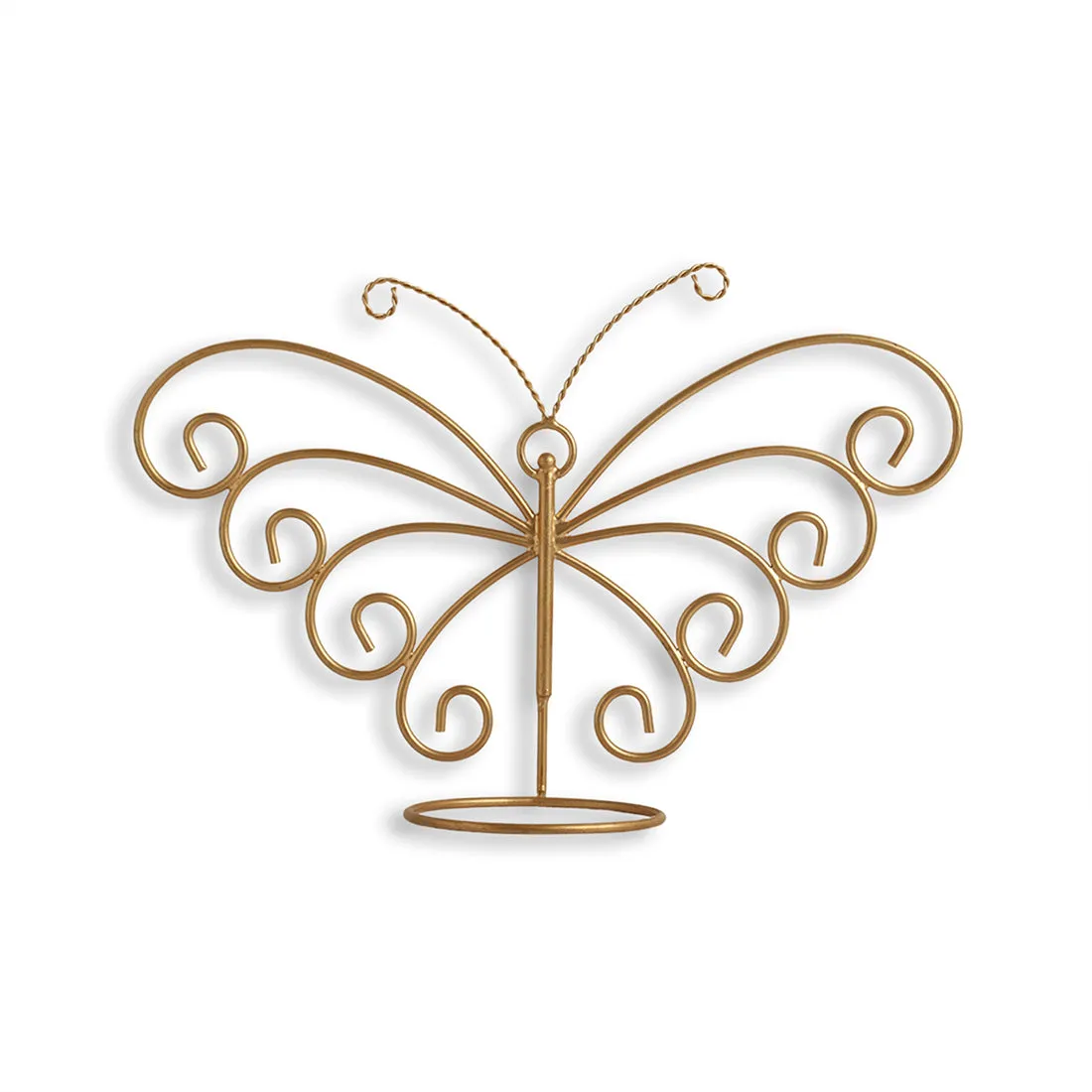 'Svarn Titli' Wall Planter Pot In Galvanized Iron (10 Inch, Brass Finish)