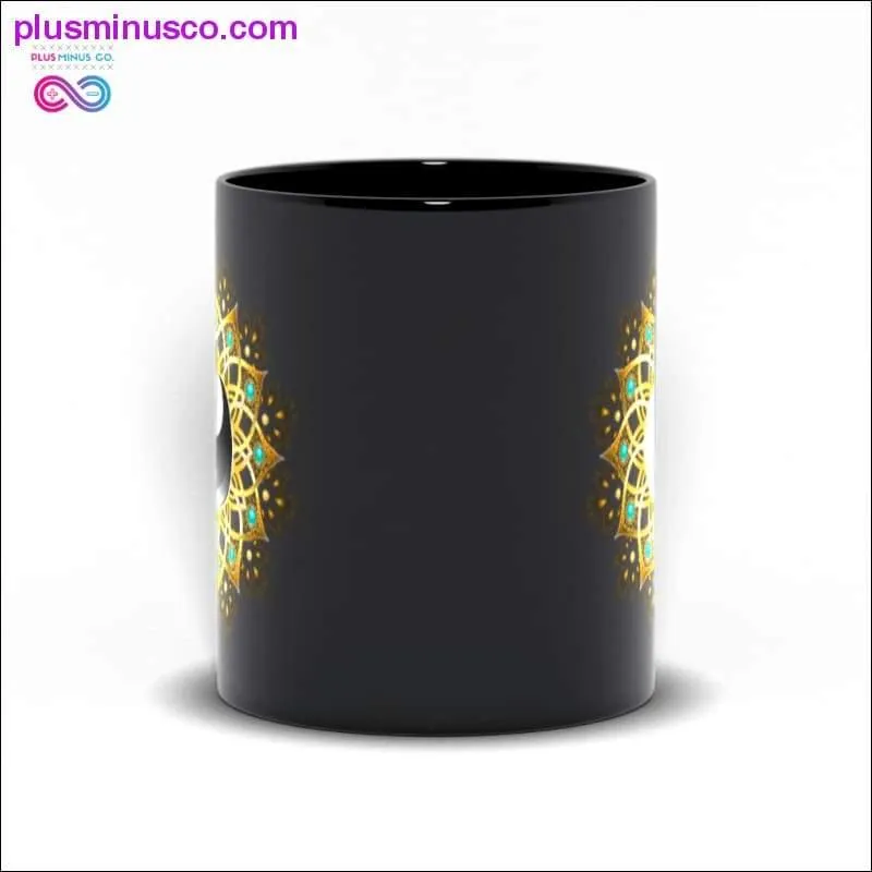 Symbol of Yin Yang Mandala Black Mugs
