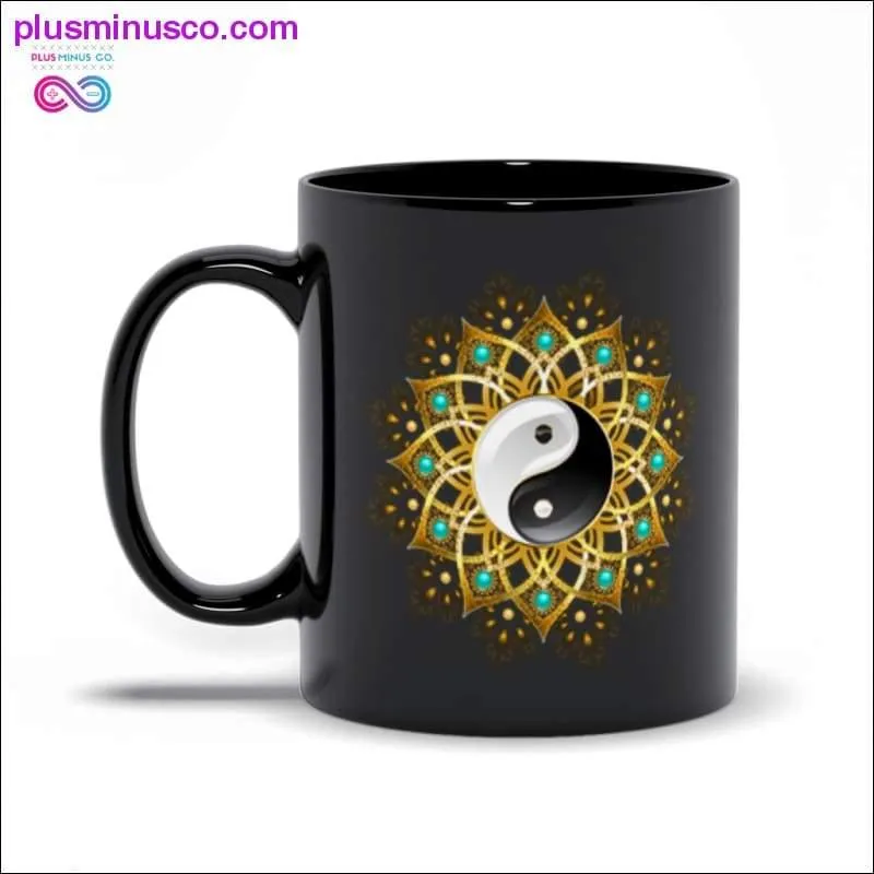 Symbol of Yin Yang Mandala Black Mugs