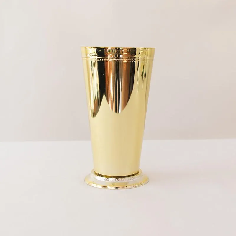 Tall Gold 7'' Mint Julep Plastic Cup
