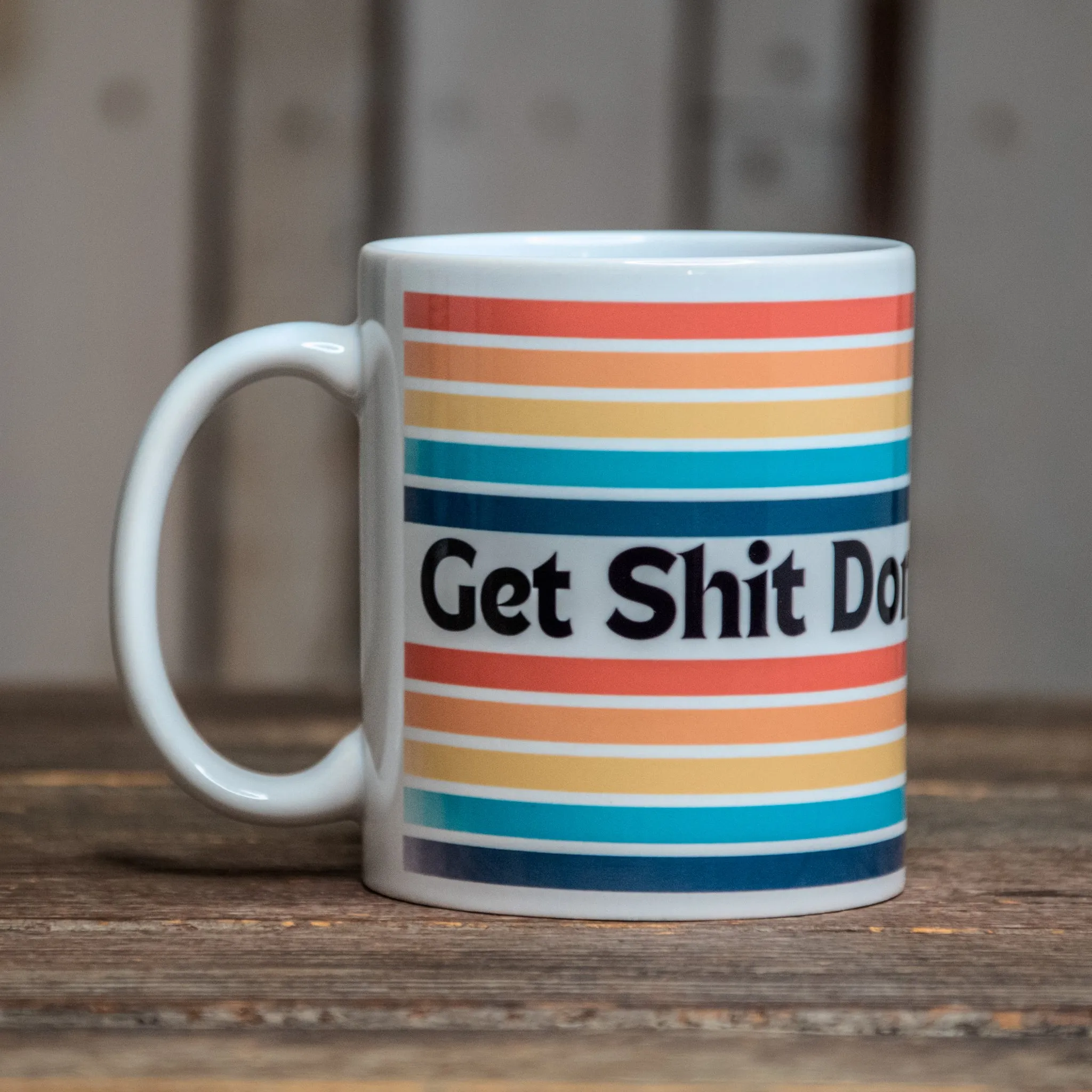 The In Blue Mug | Coffee Cup | Hand printed original artwork mugs | Get Shit Done 11oz