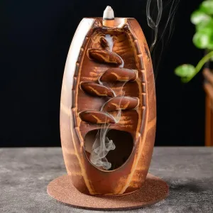 'The Waterfall' Ceramic Incense Holder - Tan