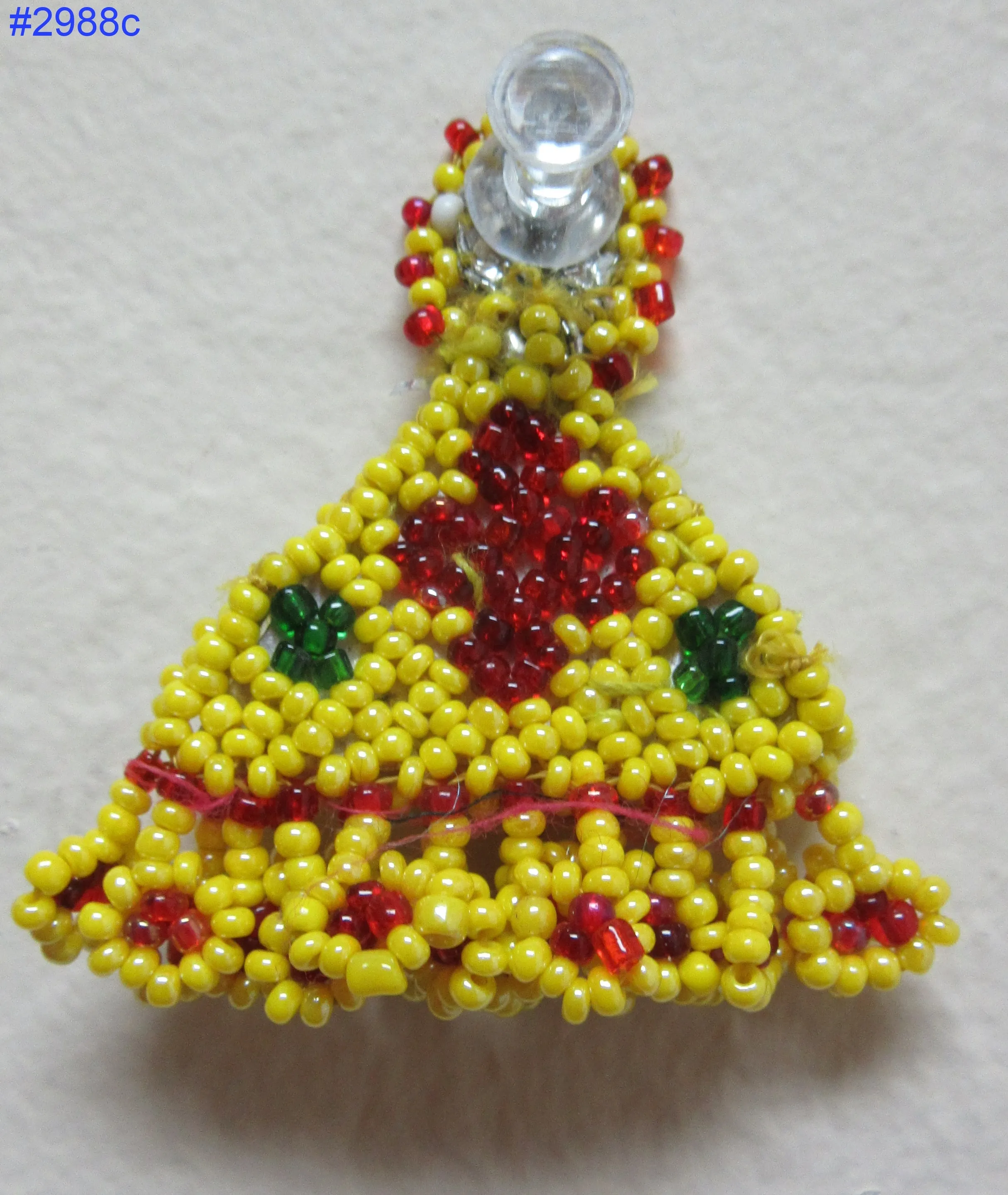 Trims 2988 Yellow Seed Beads Button Hanging
