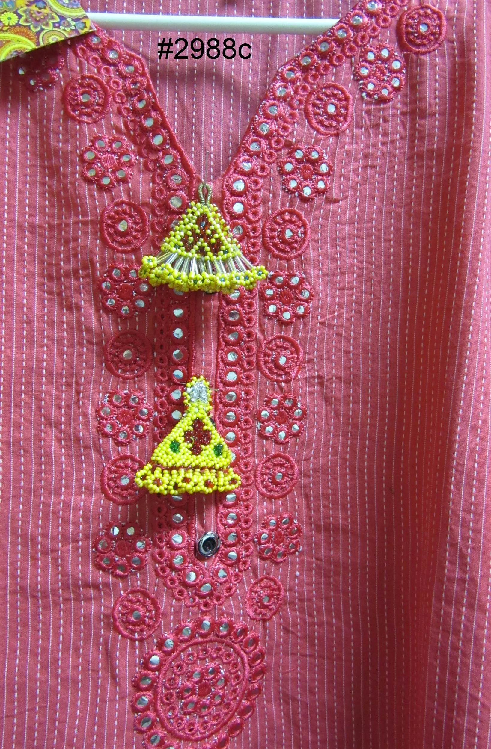 Trims 2988 Yellow Seed Beads Button Hanging
