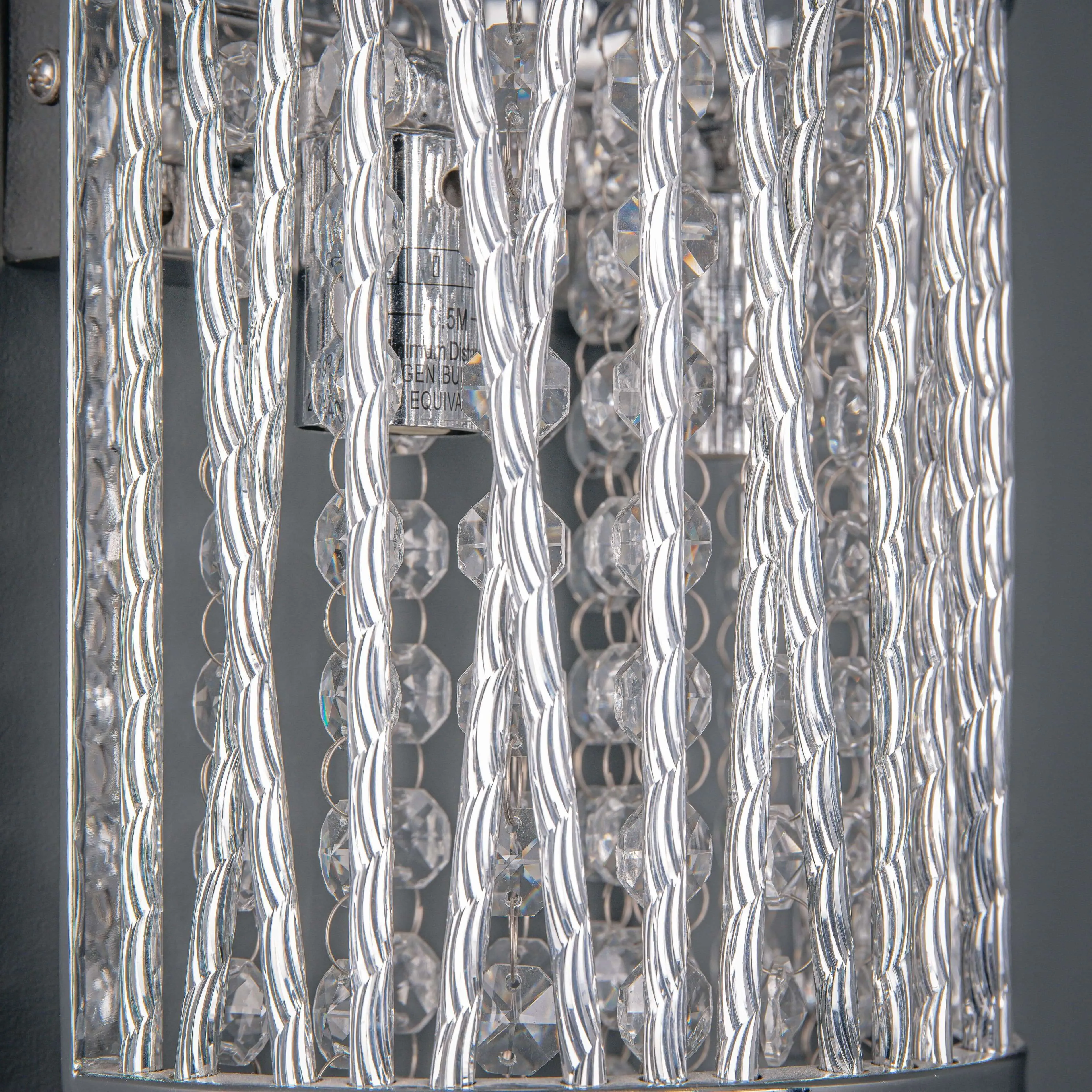Twin Light Chrome Wall Light With Crystals