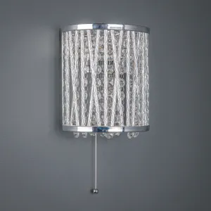 Twin Light Chrome Wall Light With Crystals
