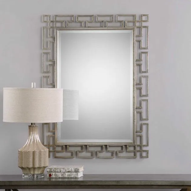 Uttermost Agata Greek Key Style Mirror 33x45