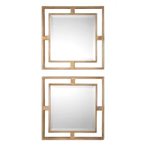 Uttermost Allick Gold Square Mirrors S/2