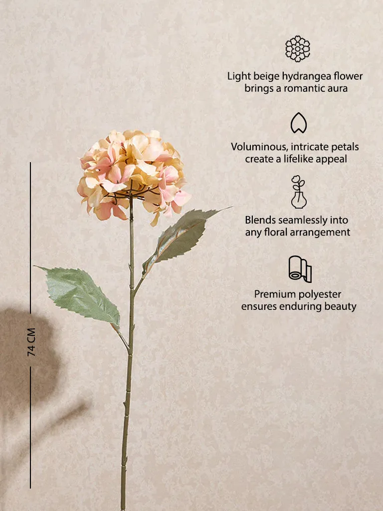 Westside Home Light Beige Artificial Hydrangea Flower