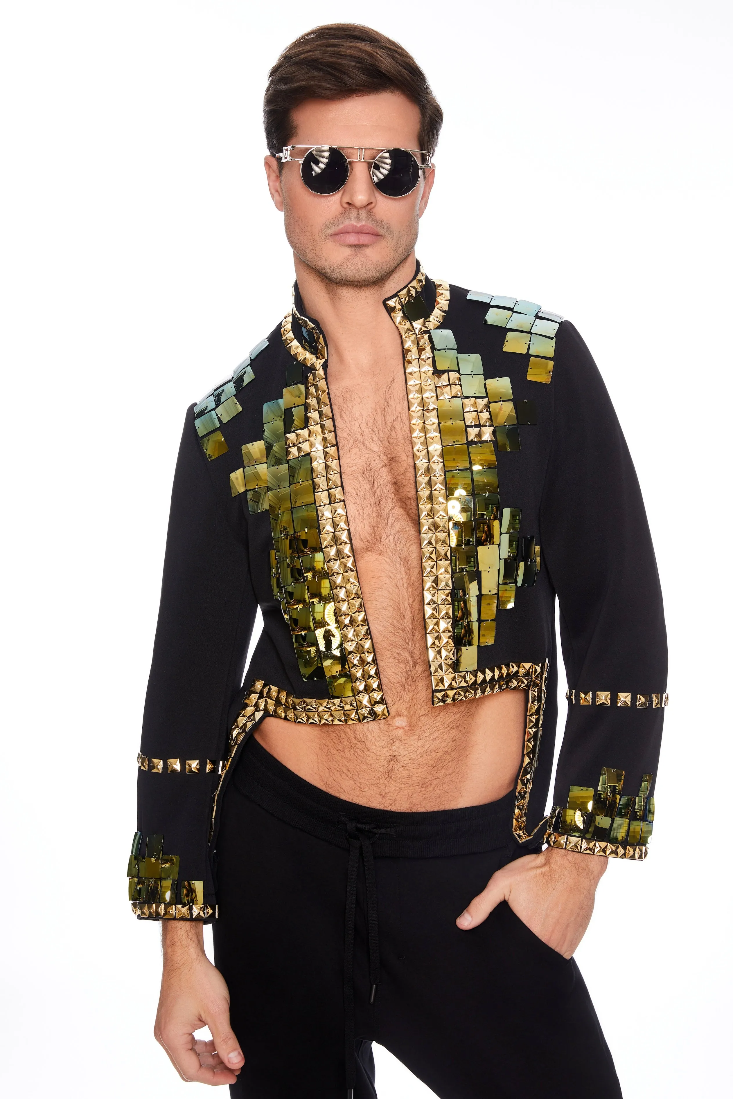 Who Are You  Black and Gold Lens Jacket