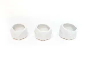 Wholesale - White Geometric Ceramic Container