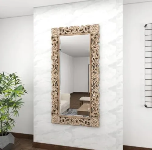 WILDWOOD Wooden Wall Mirror Frame | Wall Mounted | for Bedroom Home Decor| Living Room | Wall Hanging | (36"x72")(Only Frame without Mirror)(Natural Finish)