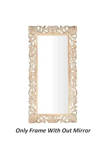 WILDWOOD Wooden Wall Mirror Frame | Wall Mounted | for Bedroom Home Decor| Living Room | Wall Hanging | (36"x72")(Only Frame without Mirror)(Natural Finish)