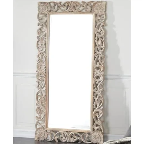 WILDWOOD Wooden Wall Mirror Frame | Wall Mounted | for Bedroom Home Decor| Living Room | Wall Hanging | (36"x72")(Only Frame without Mirror)(Natural Finish)