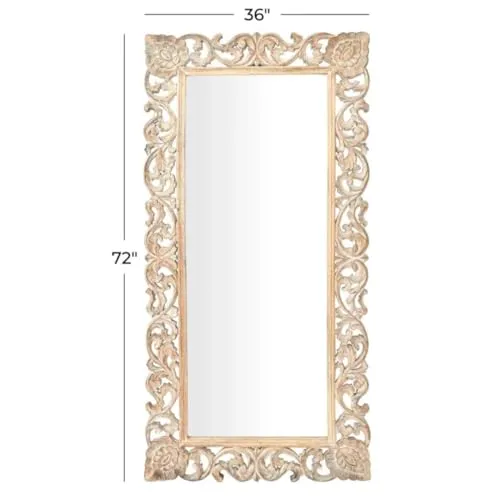 WILDWOOD Wooden Wall Mirror Frame | Wall Mounted | for Bedroom Home Decor| Living Room | Wall Hanging | (36"x72")(Only Frame without Mirror)(Natural Finish)