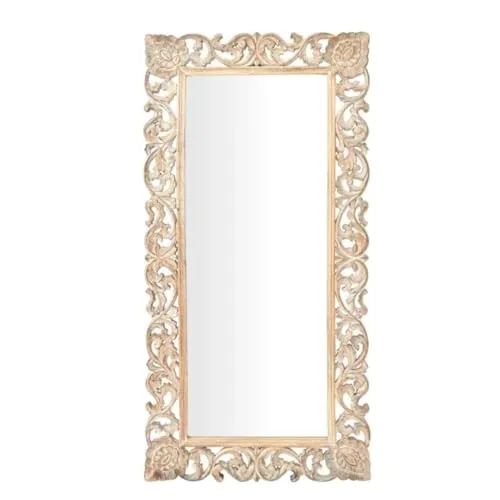 WILDWOOD Wooden Wall Mirror Frame | Wall Mounted | for Bedroom Home Decor| Living Room | Wall Hanging | (36"x72")(Only Frame without Mirror)(Natural Finish)