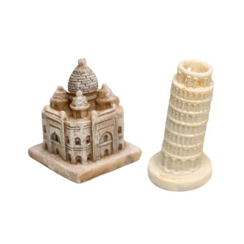 Wonderland (Set of 2) Resin Miniature Building Wonder of The World Model (Style 02)
